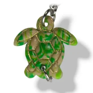 Green Turtle Dangle Earrings 2 - Image 2
